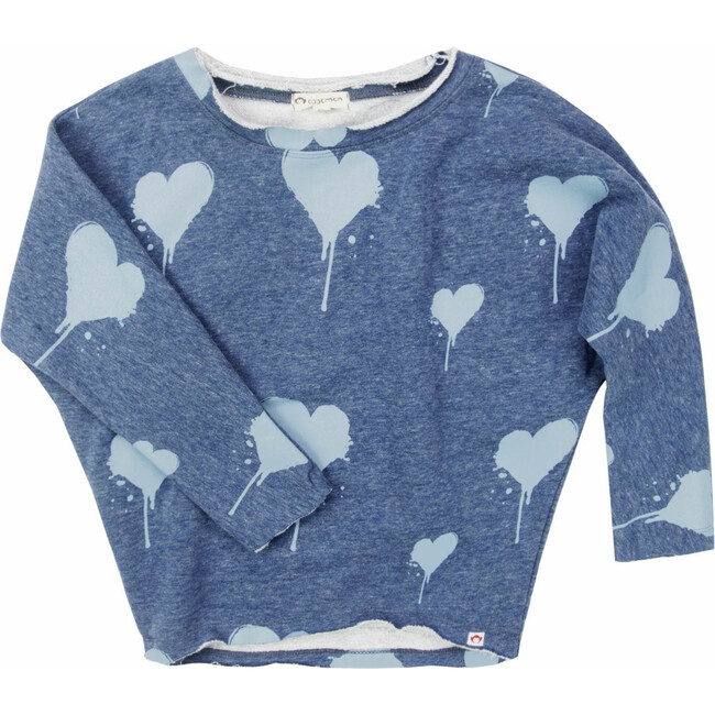 Slouchy Sweatshirt, Blue Melange