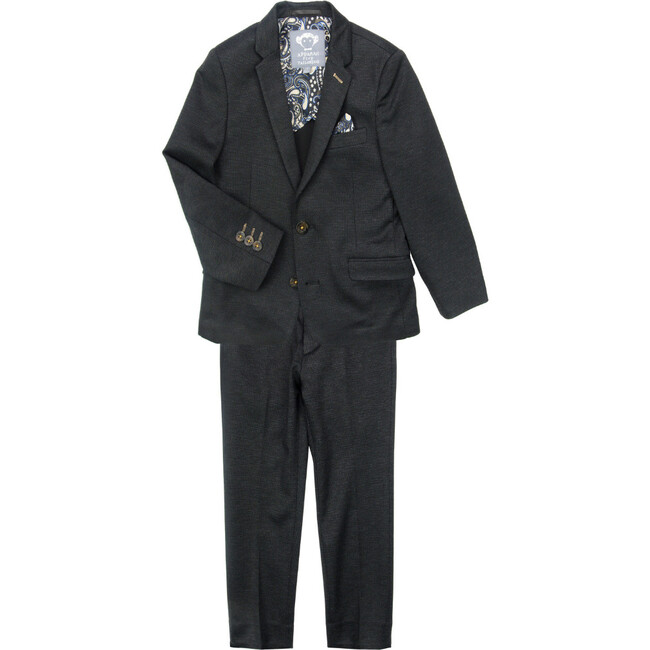 2-Piece Stretchy Mod Suit, Charcoal