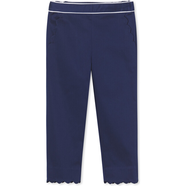 Mindy Scallop Pant Solid Sateen, Medieval Blue - Pants - 1