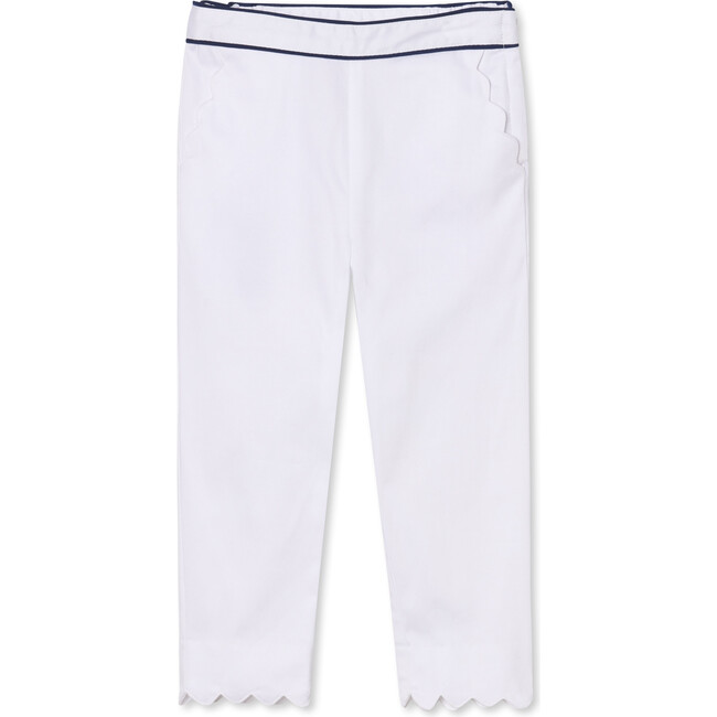 Mindy Scallop Pant Solid Sateen, Bright White