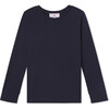 Brielle Knit Top Solid, Blue Ribbon - Shirts - 1 - thumbnail