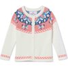 Sage Carousel Fairisle Cardigan, Cannoli Cream - Sweaters - 1 - thumbnail
