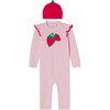 Callie Strawberry Intarsia Sweater Romper Set, Lilly's Pink - Sweaters - 1 - thumbnail