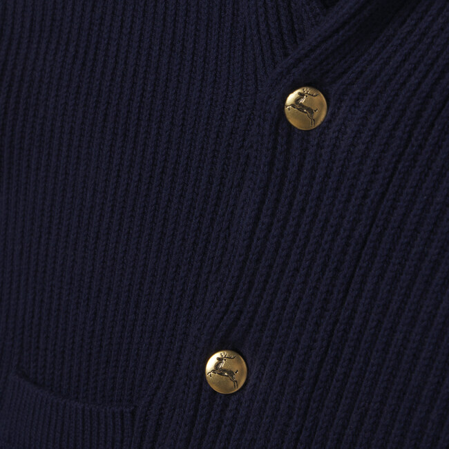 Adult Noah Shawl Collar Cardigan Solid, Medieval Blue - Sweaters - 3