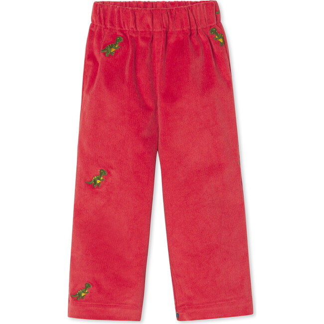 Myles Pant Dinosaur Embroidery 19W Corduroy, Red - Pants - 1