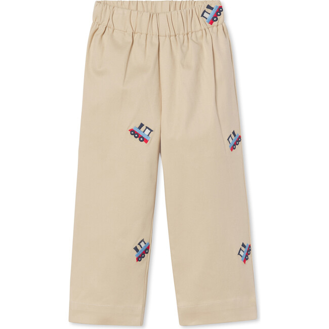 Myles Pant Train Embroidery, Beige - Pants - 1