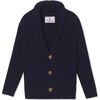 Noah Shawl Collar Cardigan Solid, Medieval Blue - Sweaters - 1 - thumbnail