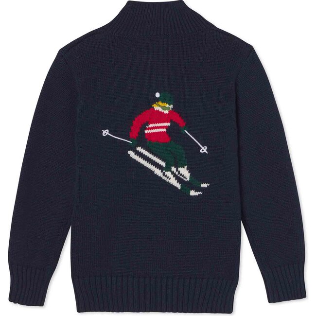 Scott Button Placket Skier Sweater, Blue Ribbon - Sweaters - 2