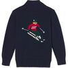 Scott Button Placket Skier Sweater, Blue Ribbon - Sweaters - 2 - thumbnail