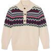 Scott Button Placket Stowe Fairisle Sweater, Vanilla - Sweaters - 1 - thumbnail