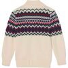 Scott Button Placket Stowe Fairisle Sweater, Vanilla - Sweaters - 2 - thumbnail