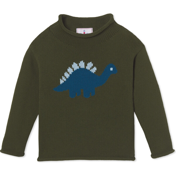 Fraser Dinosaur Intarsia Sweater, Rifle Green - Classic Prep Sweaters ...