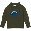 Fraser Dinosaur Intarsia Sweater, Rifle Green - Sweaters - 1 - thumbnail