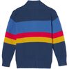 Scott Zipper Placket Circus Stripe Sweater, Ensign Blue - Sweaters - 3 - thumbnail