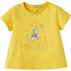 Girl Graphic T-Shirt, Yellow - T-Shirts - 1 - thumbnail