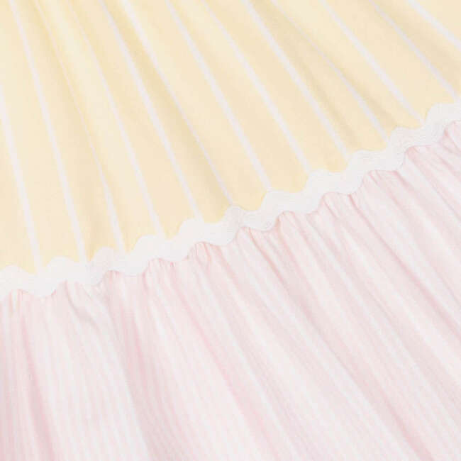 Striped Poplin Dress, White - Dresses - 3