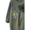 Floral Knitted Dress, Green - Dresses - 3