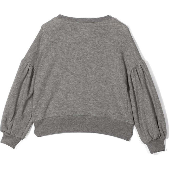Floral Applique Sweater, Gray