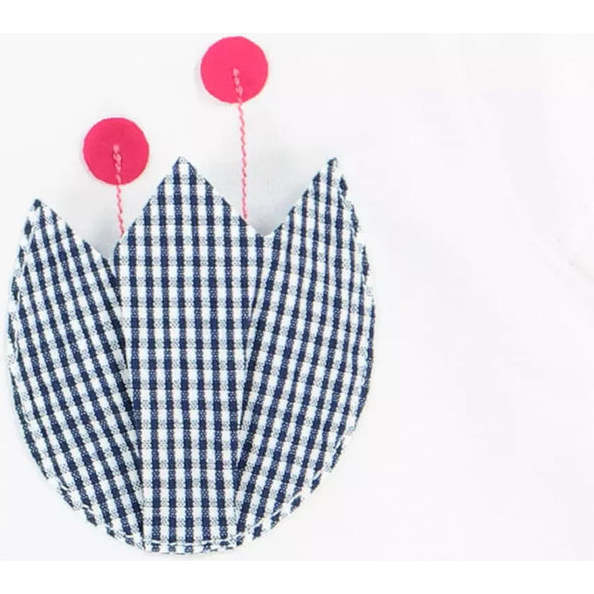 Plaid Jersey Dress, White - Dresses - 3