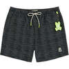 Neon Lucas Swim Shorts, Black - Swim Trunks - 1 - thumbnail