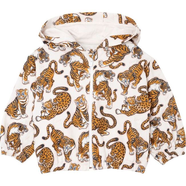 Pop Tiger Zip Sweatshirt, Off White
