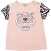 Striped Tiger Logo T-Shirt, Pink - Tees - 1 - thumbnail