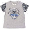 Striped Tiger T-Shirt, Gray - Tees - 1 - thumbnail