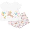 Baby Animals Graphic Outfit, White - Mixed Apparel Set - 1 - thumbnail