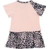 Striped Tiger Graphic Dress, Pink - Dresses - 2