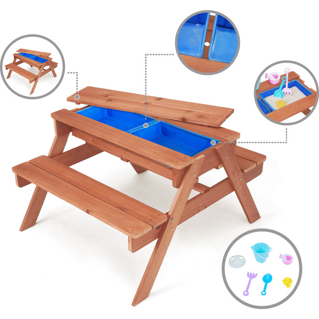 Outdoor Oasis Table & Chairs Set, Warm Cherry - Play Tables - 6