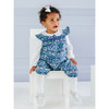 Little Strawberry Thief Romper, Blue - Rompers - 2