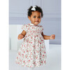 Little Arabella Rose Smocked Dress, Pink Rose Floral - Dresses - 5