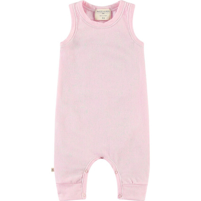 Baby Ultra Light French Terry Burn Out Tank Romper, Pink