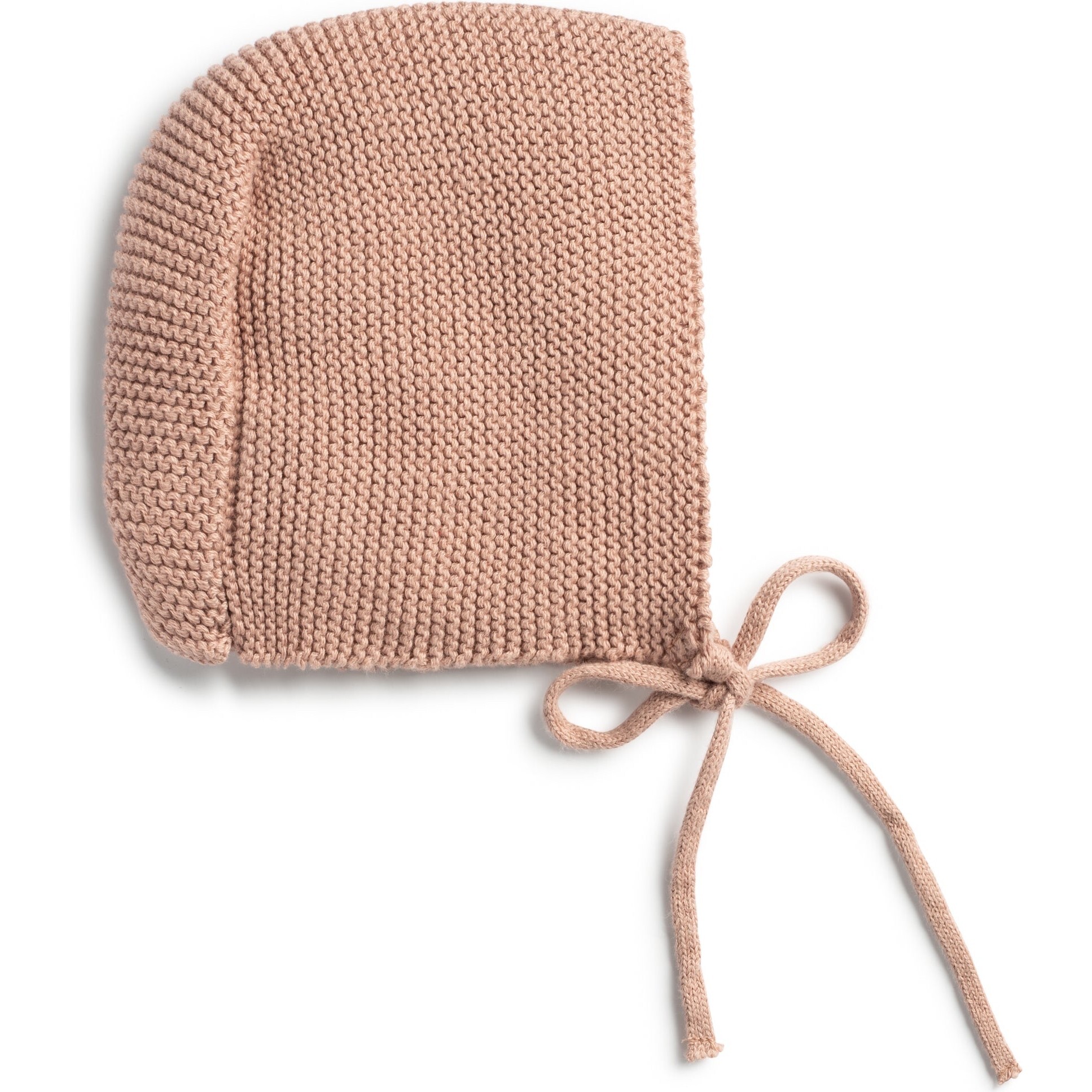 Transfer Flower Knit Baby Bonnet, Pink - Hats - 1
