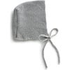 Transfer Flower Knit Baby Bonnet, Gray - Hats - 1 - thumbnail