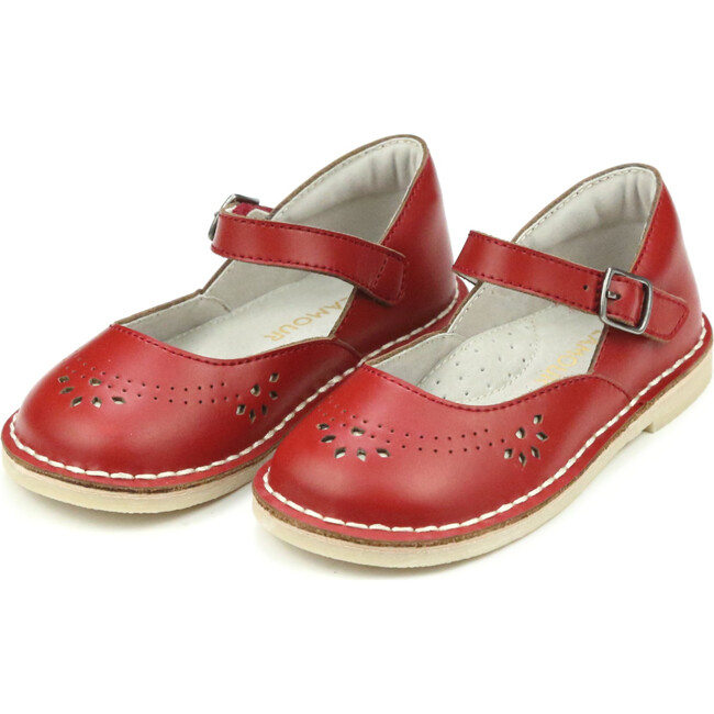 Antonia Classic Leather Mary Jane, Red