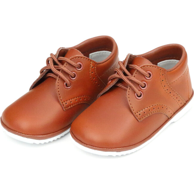 Baby James Leather Lace Up Shoe, Cognac - Boots - 1
