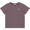 Logo Embroidery Short Sleeve Tee, Burgundy - T-Shirts - 1 - thumbnail