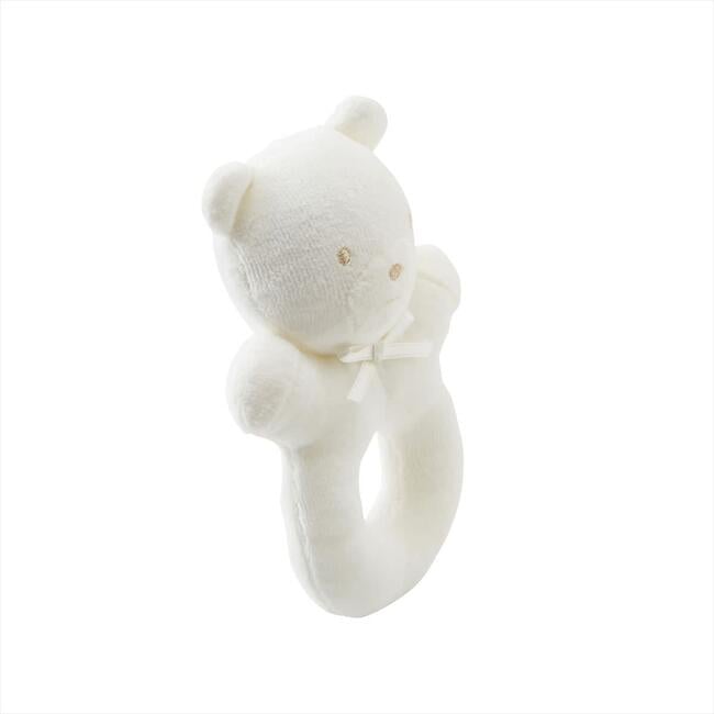 Velour Rattle Ring, White - Rattles - 3