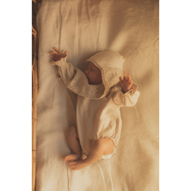 Geraldine Baby Romper, Sand - Rompers - 5