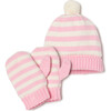 Cole Winter Hat and Glove Stripe Set, Lilly's Pink - Mixed Accessories Set - 1 - thumbnail