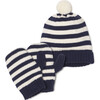 Cole Winter Hat and Glove Stripe Set, Blue Ribbon - Mixed Accessories Set - 1 - thumbnail
