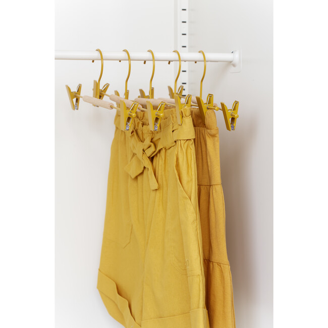 Kids Clip Hangers, Mustard - Storage - 2