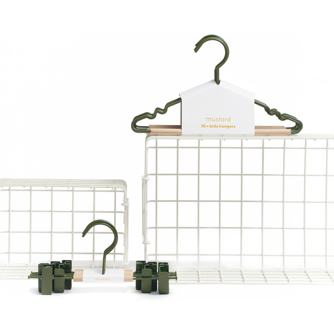 Kids Clip Hangers, Olive - Storage - 3