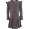 Faded Modal Ruffle Dress, Plum - Dresses - 1 - thumbnail