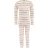 Striped Modal Outfit, Beige - Mixed Apparel Set - 1 - thumbnail