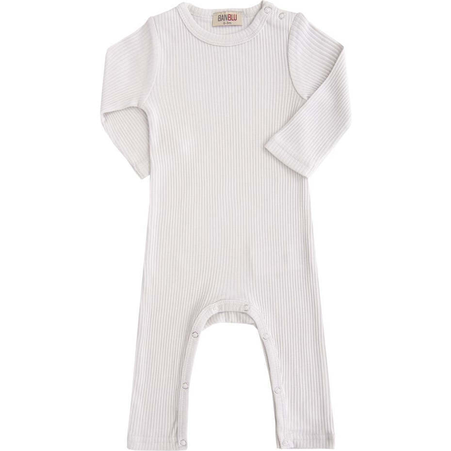 Fog LS Modal Romper, Grey - Bodysuits - 1