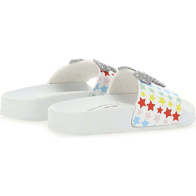 Glitter Mickey Mouse Beach Slides, White - Sandals - 3