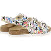 Floral Mickey Buckle Sandals, White - Sandals - 3