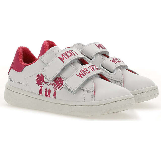 Trim Mickey Velcro Sneakers, Pink - Sneakers - 1